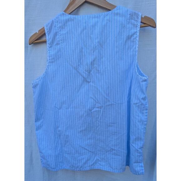 Secret Treasures Women's Pajama Set Sz M Blue Striped Cottage Capri Tank Set - Picture 7 of 7